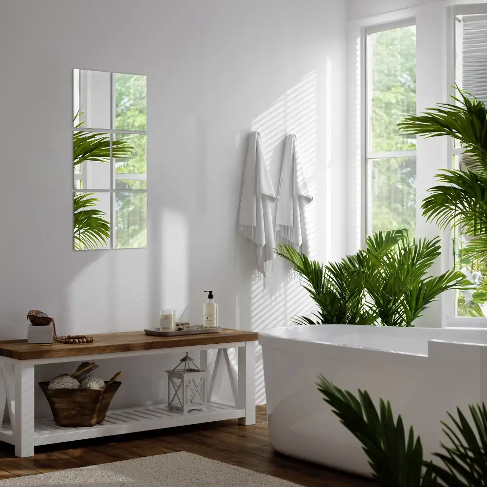 Rektangulära spegelplattor dekorativa